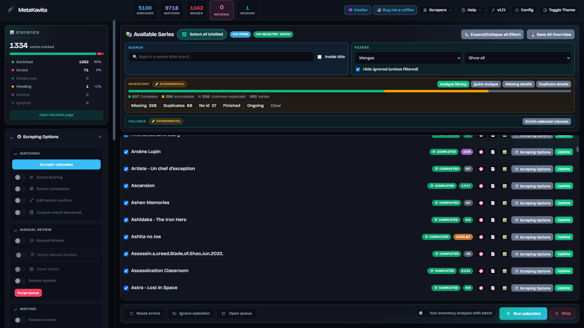 MetaKavita Dashboard